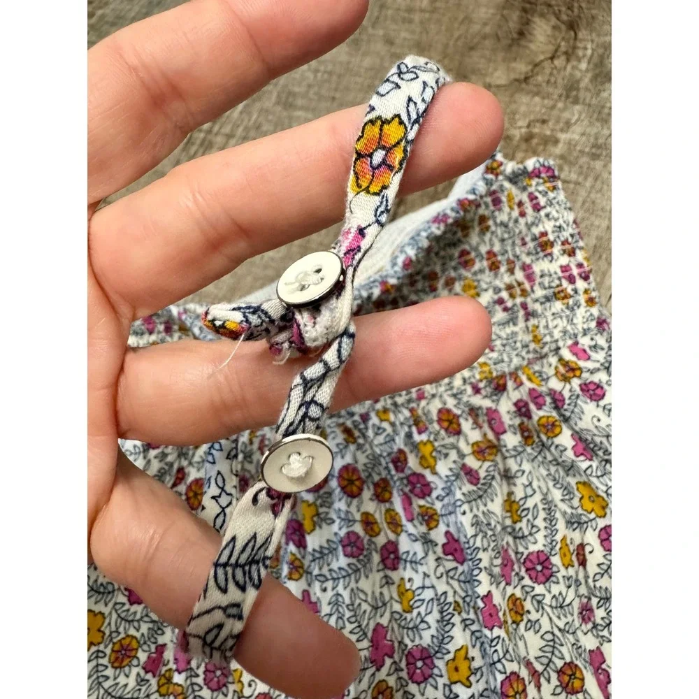 Old‎ Navy Kids Floral Smocked Halter Jumpsuit White Pink Yellow 4T